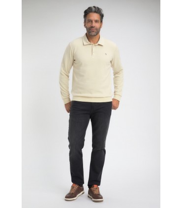 Sweat col polo benson & cherry ecru