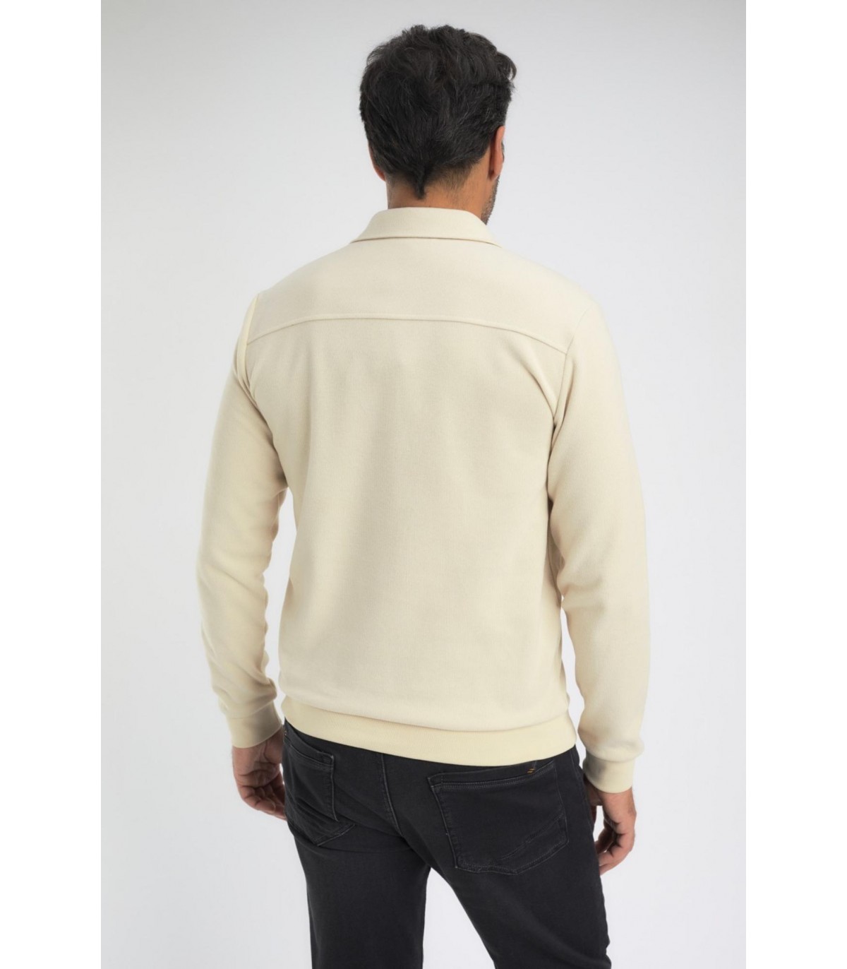 Sweat col polo benson & cherry ecru