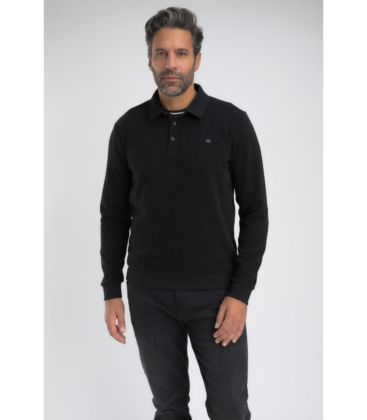 Sweat col polo benson & cherry noir
