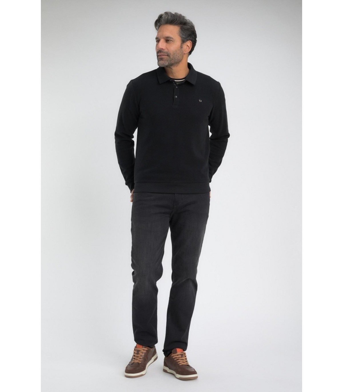 Sweat col polo benson & cherry noir