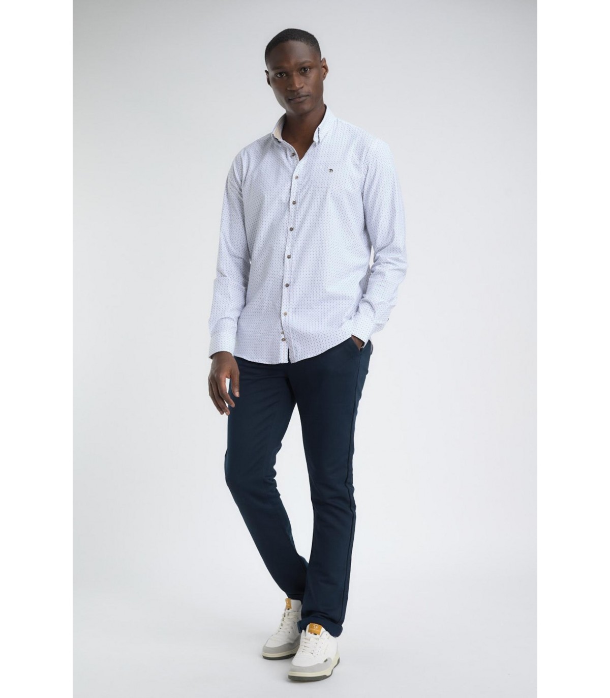 Chemise ml benson & cherry blanc-beige