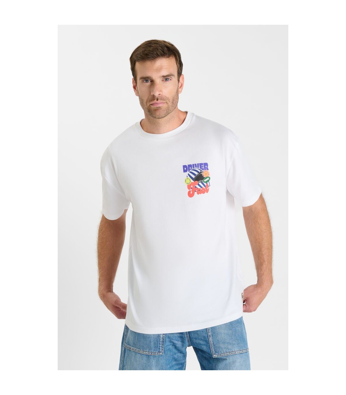 Tee shirt mc tps cerises 1001white