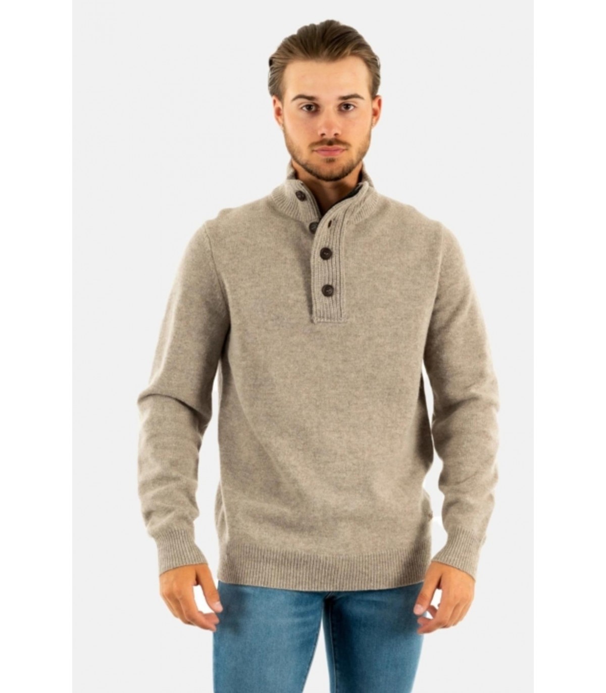 Pull col chemine barbour st51stone