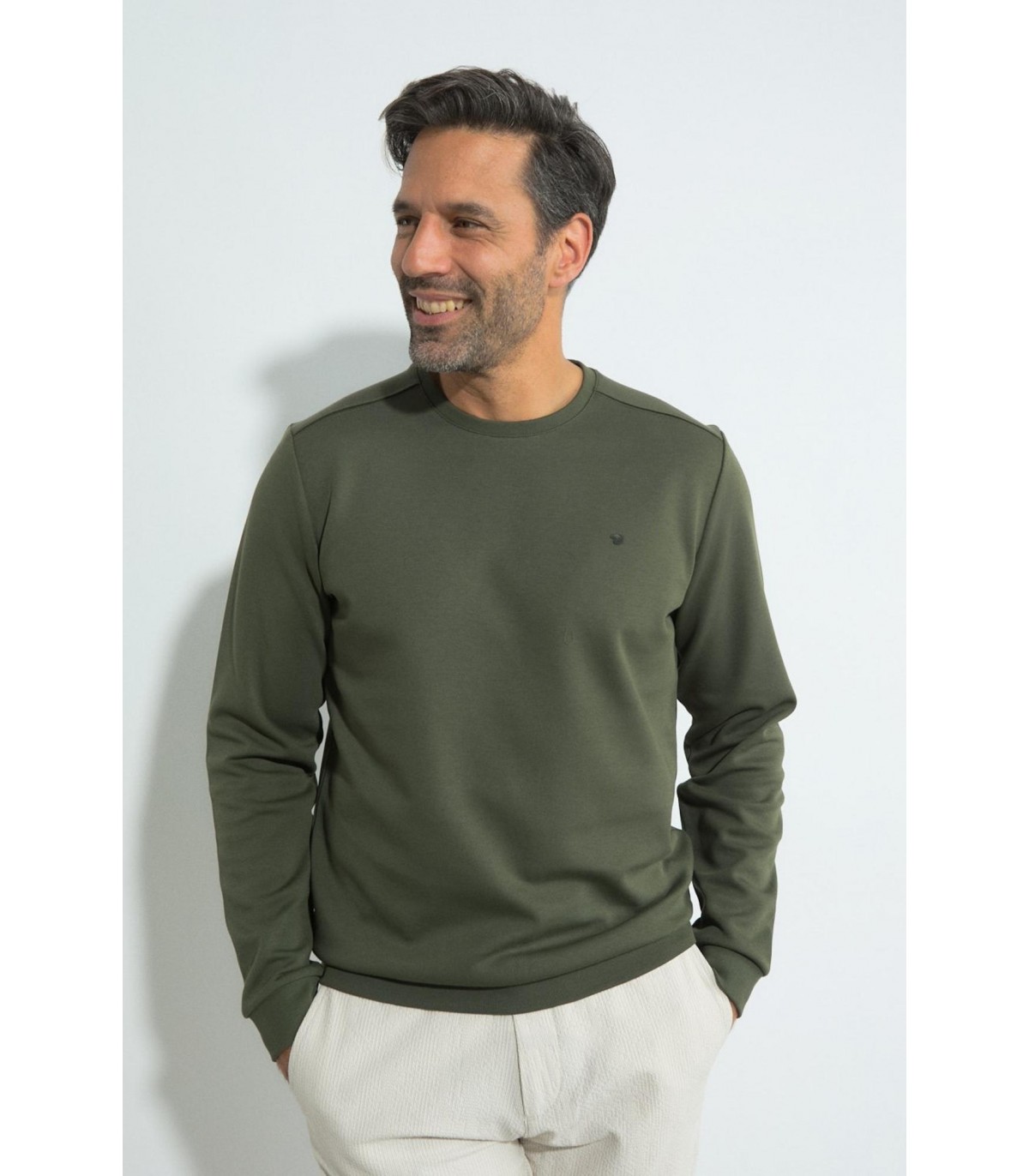 Sweat col rond benson & cherry kaki