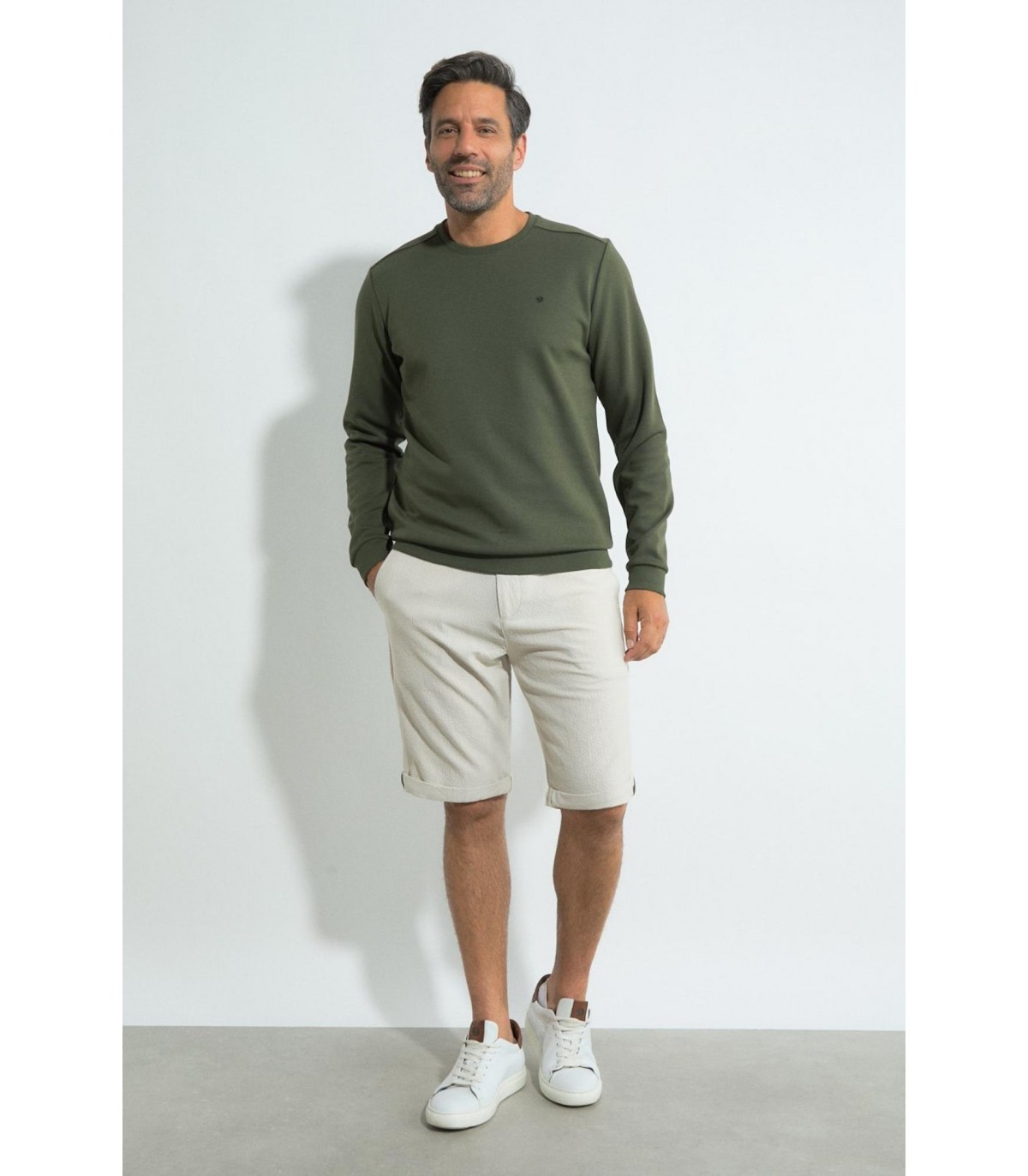 Sweat col rond benson & cherry kaki