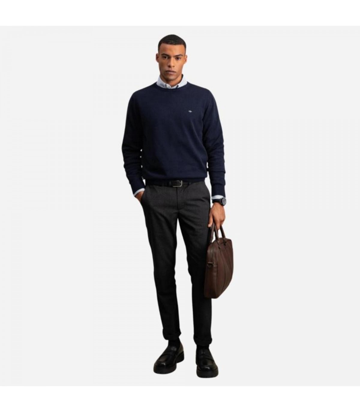 Pull col rond fynch hatton 690navy