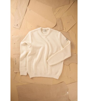 Pull col rond royal mer 0004ecru