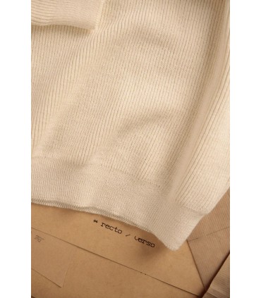 Pull col rond royal mer 0004ecru