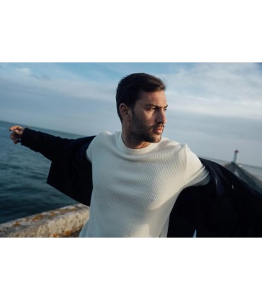 Pull col rond royal mer 0004ecru