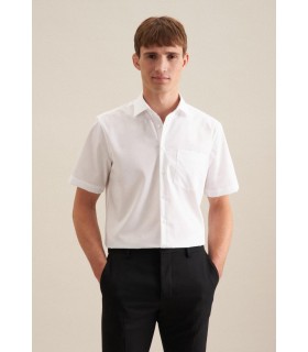 Chemise mc uni seidensticker 01blanc