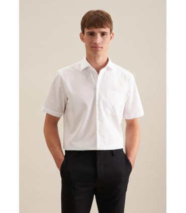Chemise mc uni seidensticker 01blanc