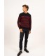 Pull col rond saint-james j6-navy/rouge