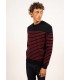 Pull col rond saint-james j6-navy/rouge