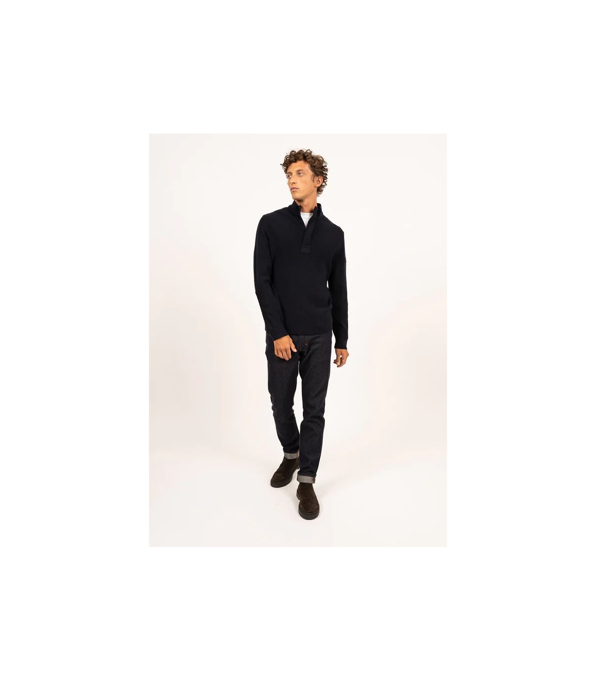 Pull col zippe saint-james ccnavy