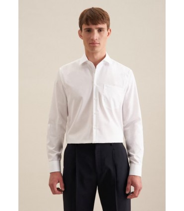 Chemise ml uni seidensticker 01blanc