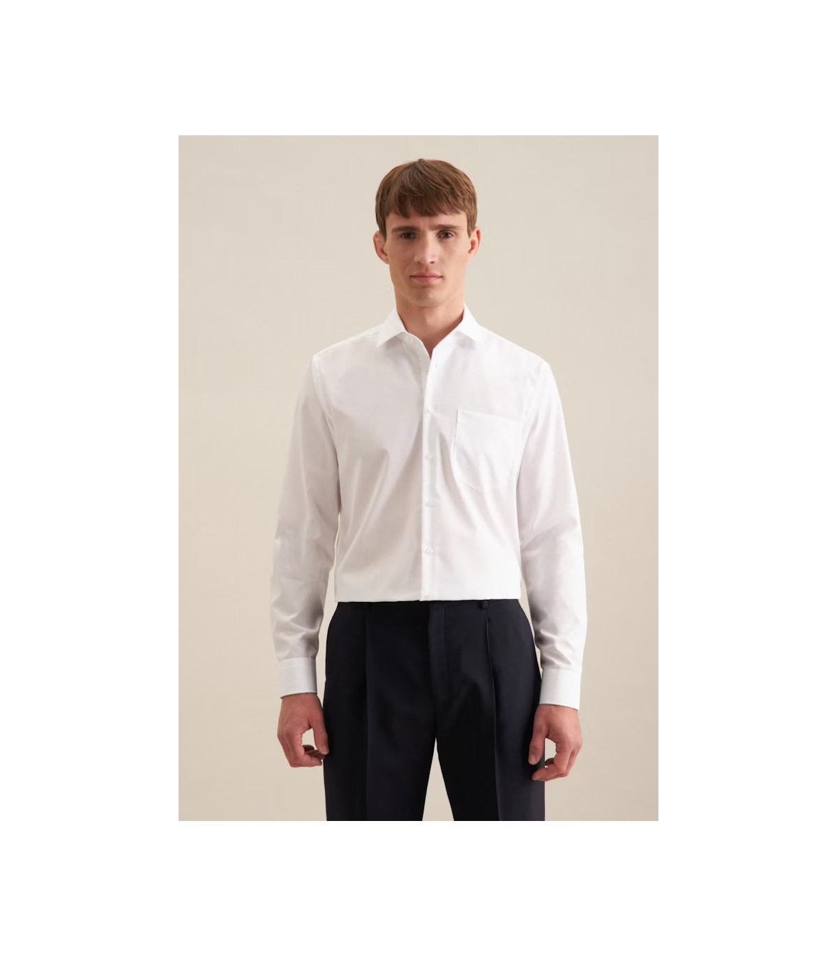 Chemise ml uni seidensticker 01blanc