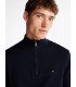 Pull col zippe tommy menswear dw5desertsky