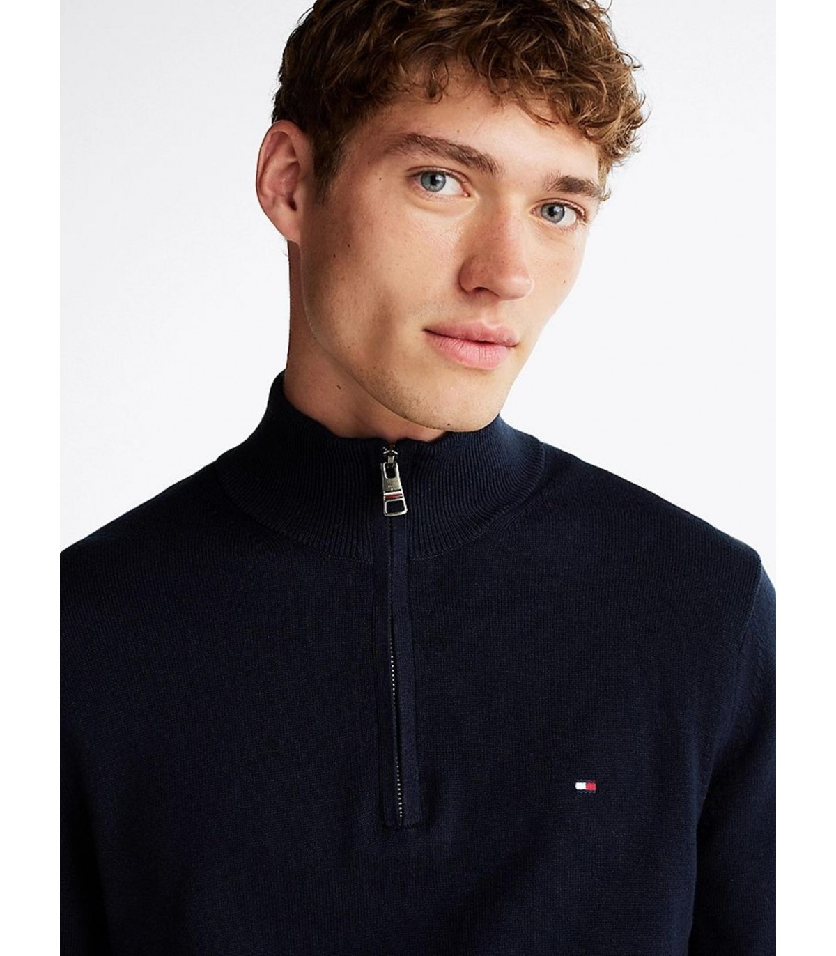 Pull col zippe tommy menswear dw5desertsky