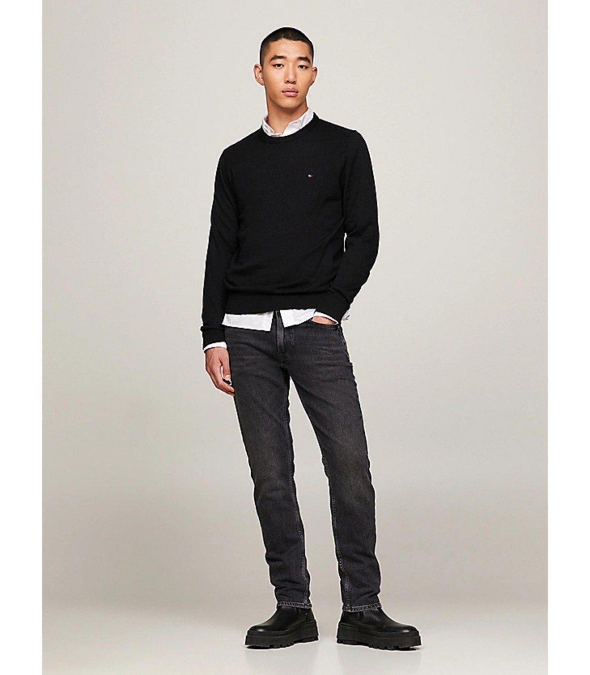 Pull col rond tommy menswear bdsblack