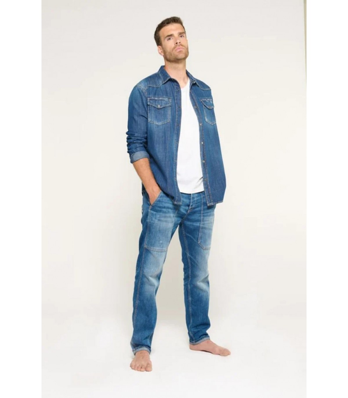 Pantalon jean tps cerises blue