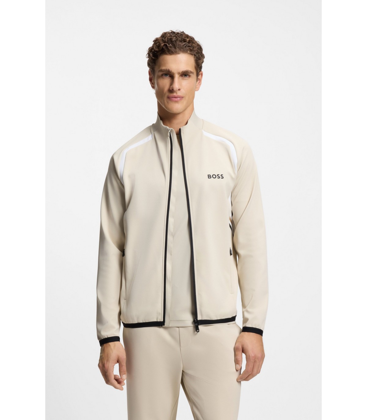 Sweat zippe boss green 272lightbeige
