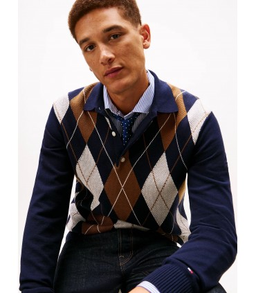 Pull col v tommy menswear dw5desertsky