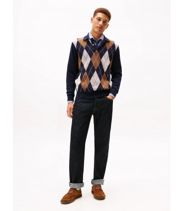 Pull col v tommy menswear dw5desertsky