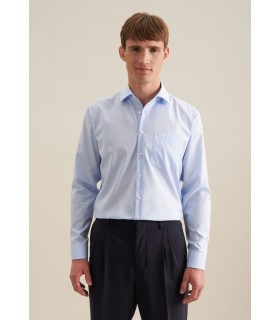 Chemise ml uni seidensticker 12bleu