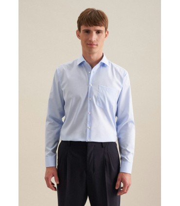 Chemise ml uni seidensticker 12bleu