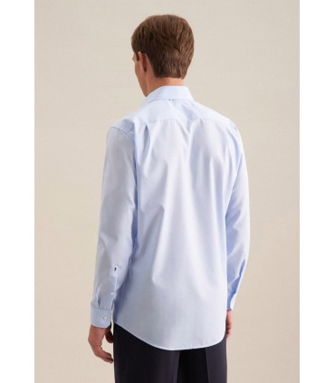Chemise ml uni seidensticker 12bleu