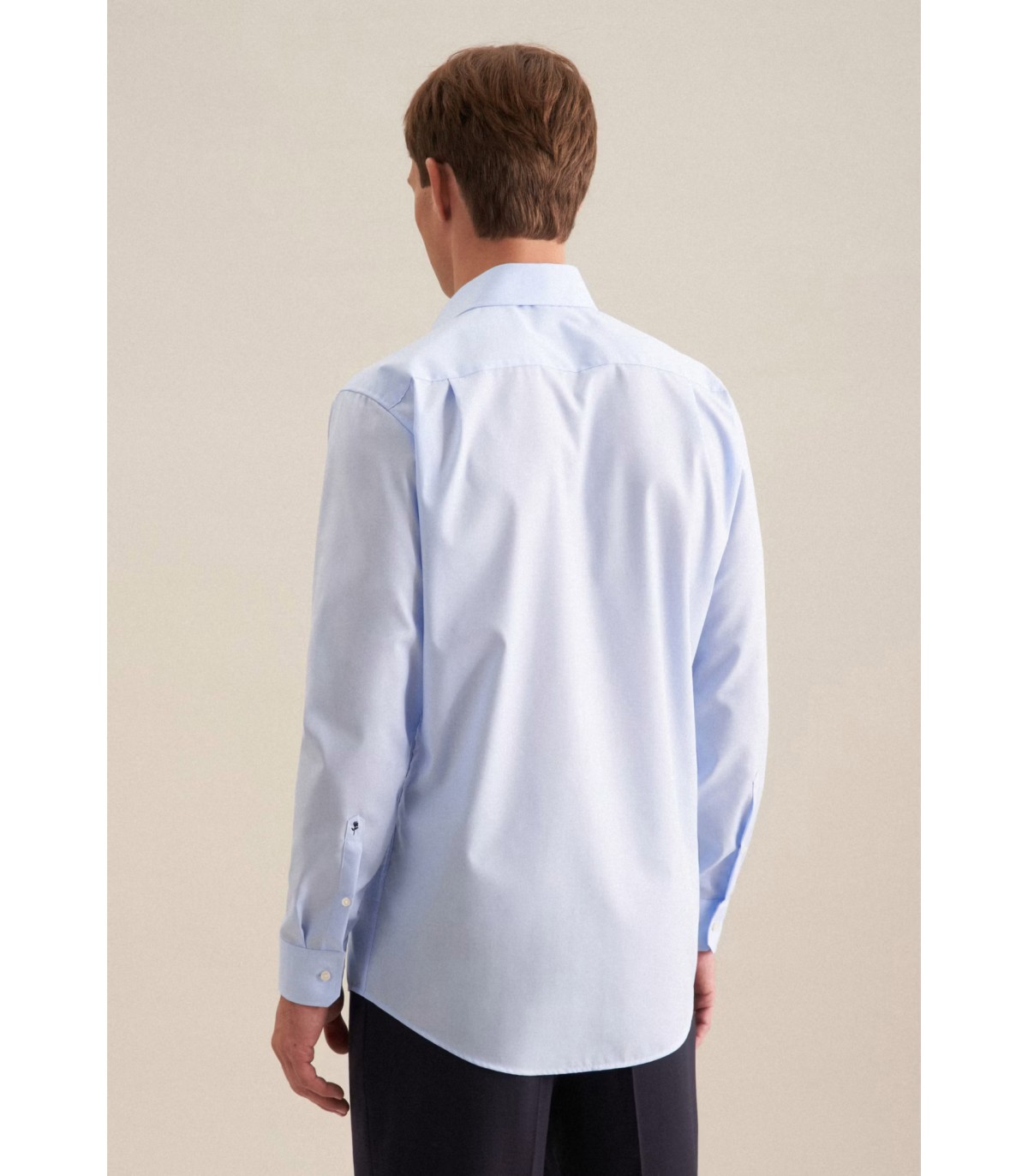 Chemise ml uni seidensticker 12bleu