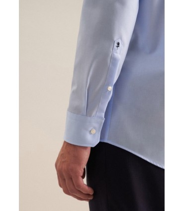 Chemise ml uni seidensticker 12bleu