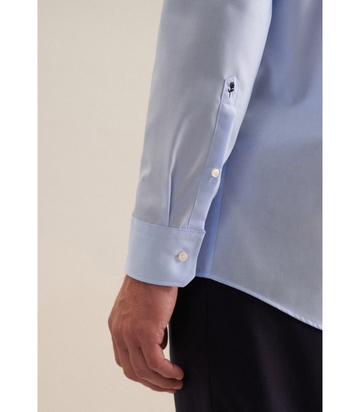 Chemise ml uni seidensticker 12bleu