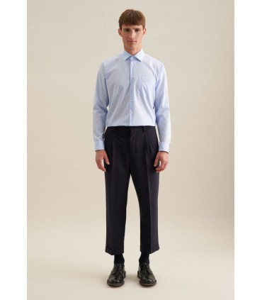 Chemise ml uni seidensticker 12bleu