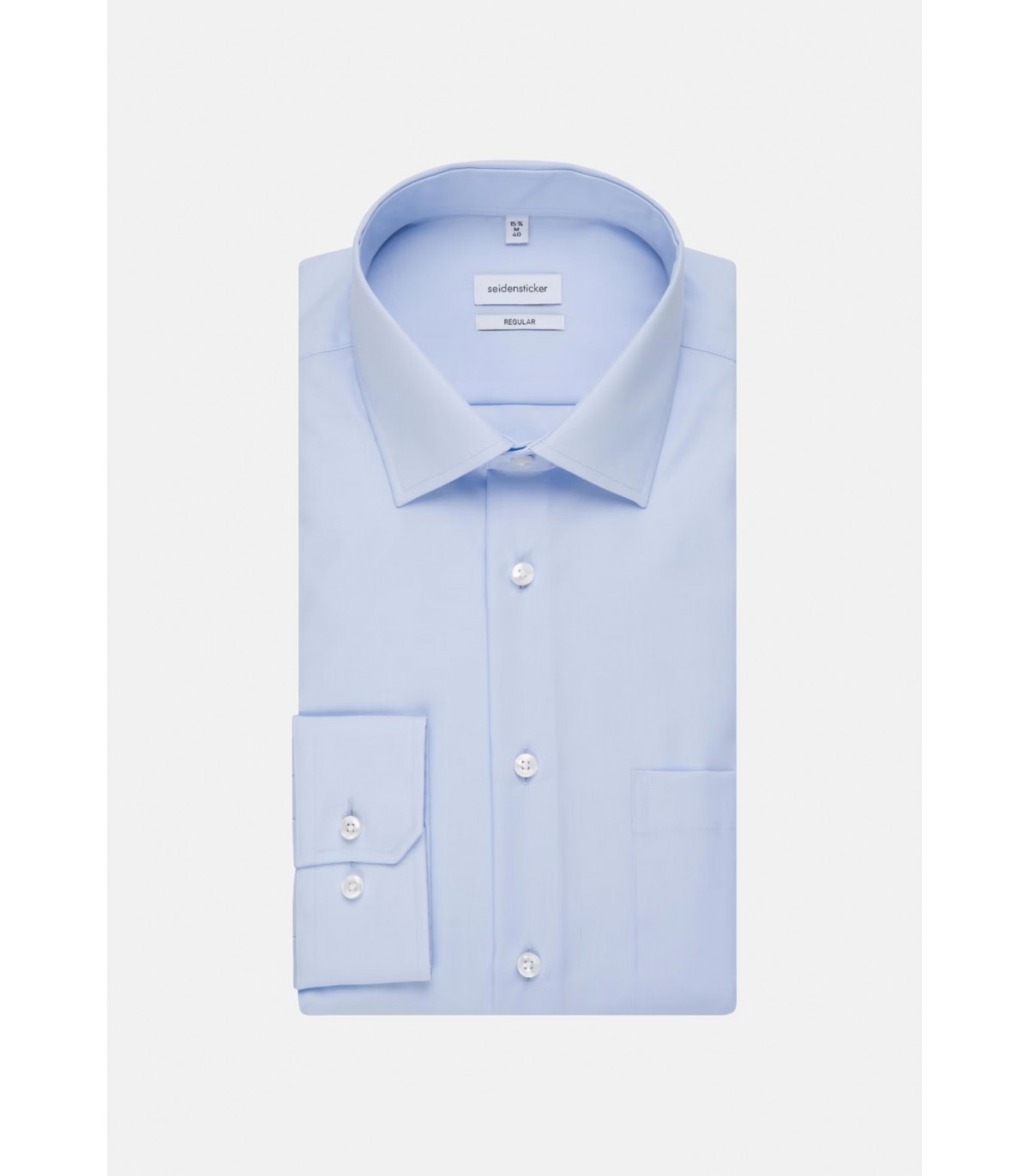 Chemise ml uni seidensticker 12bleu
