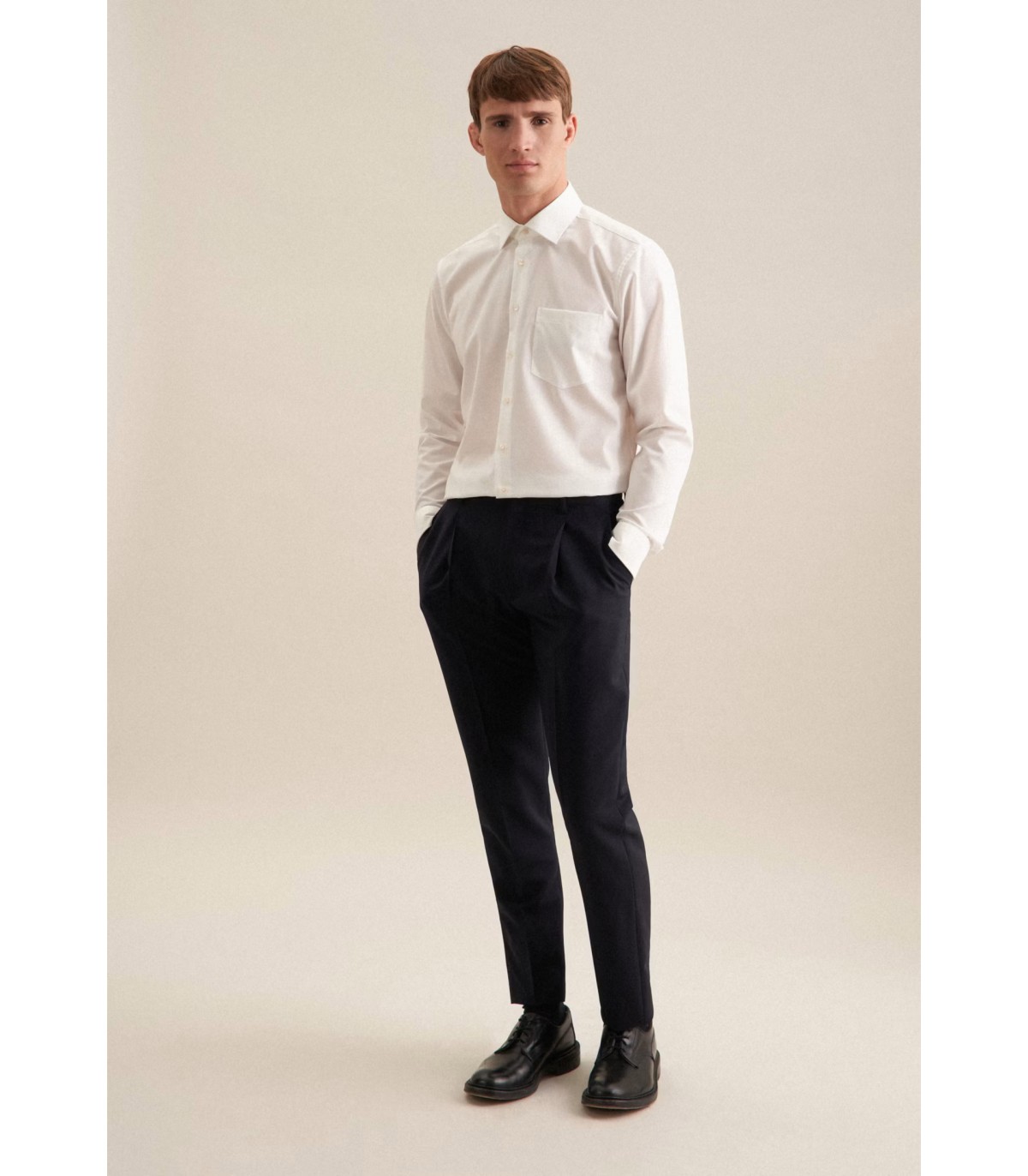 Chemise ml uni seidensticker 21ecru