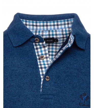 Polo ml ethnic blue bleu