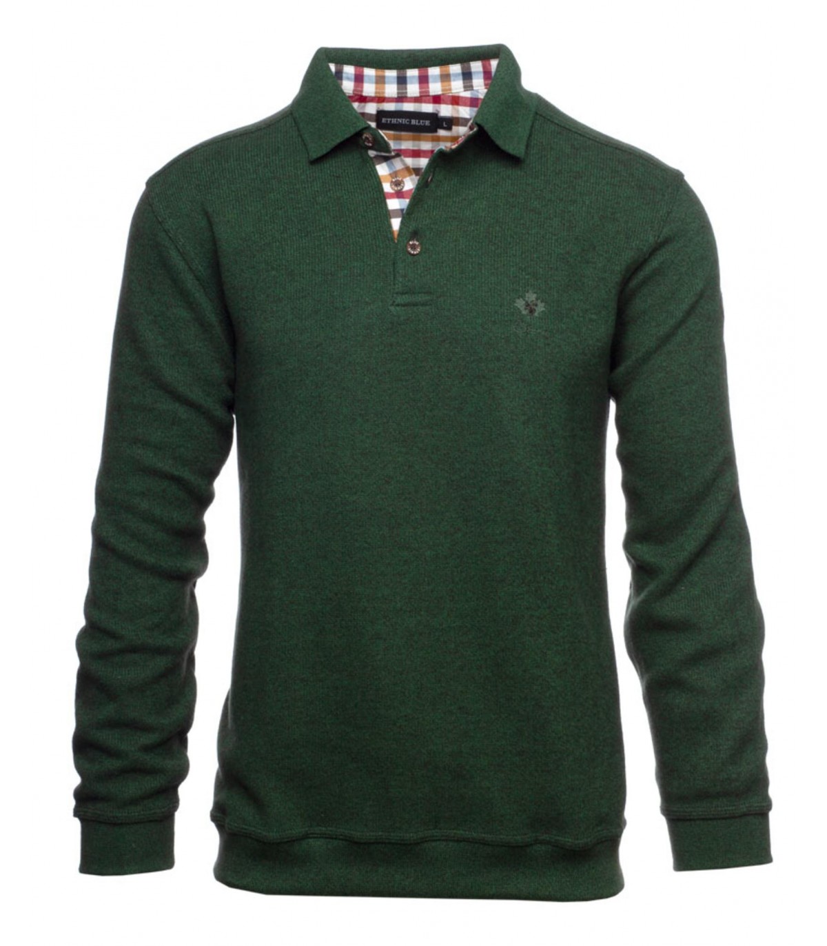 Polo ml ethnic blue vert fonce