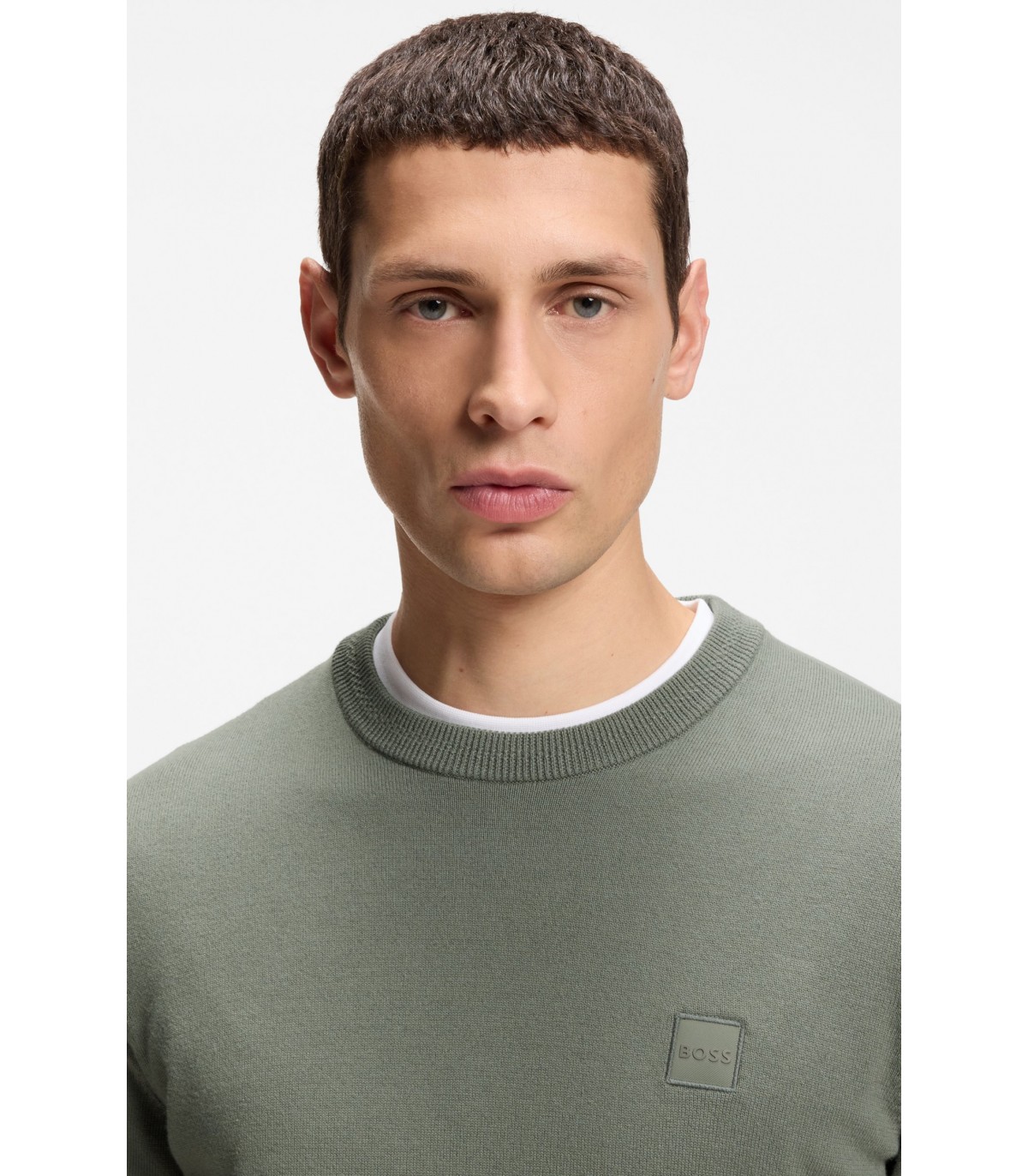Pull col rond boss orange 076opengrey