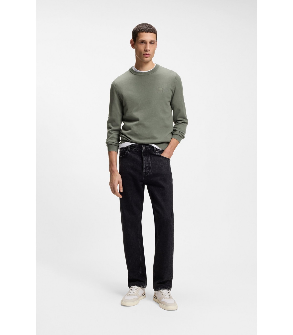 Pull col rond boss orange 076opengrey
