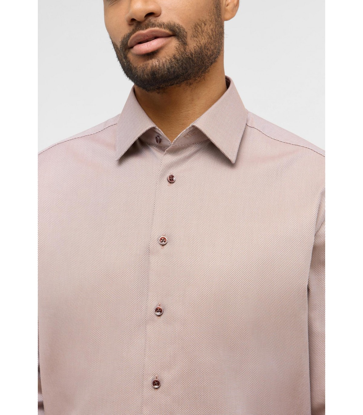 Chemise ml fantaisie eterna 25marron