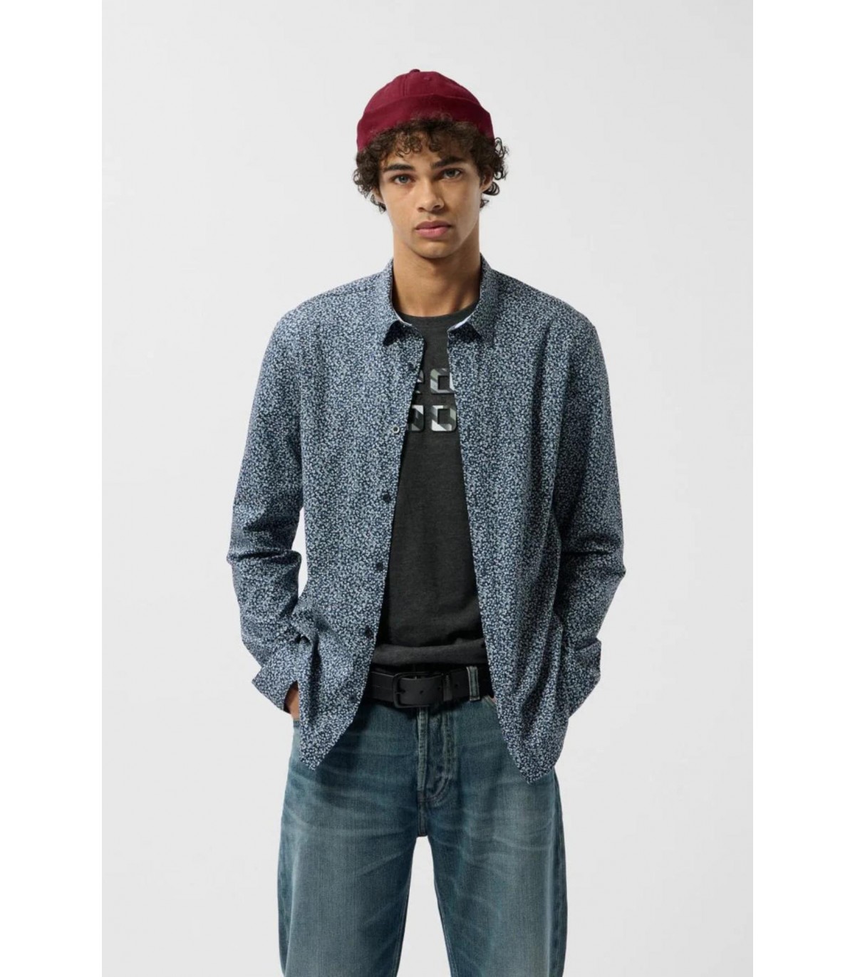 Chemise ml teddy smith 303j6navy/bleu/blanc