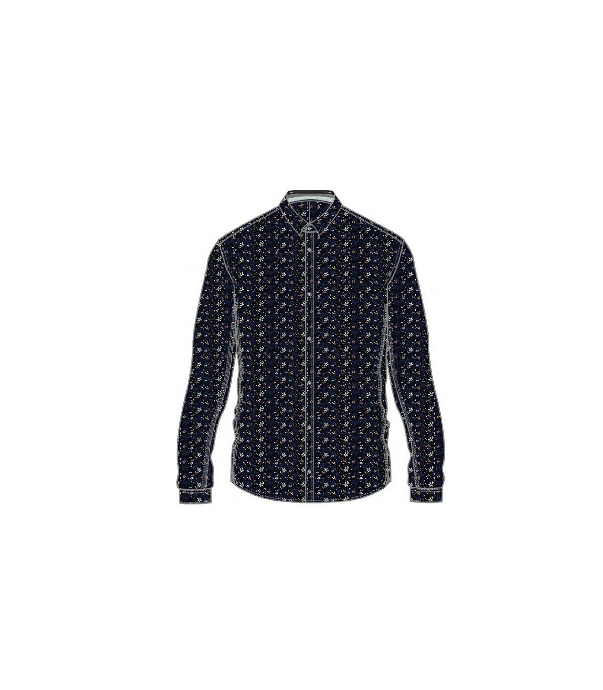 Chemise ml teddy smith 303jrnavy/floral