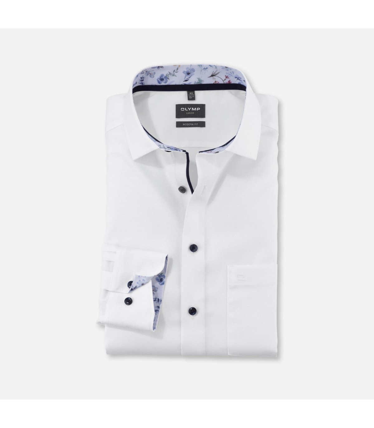Chemise ml uni olymp 00blanc