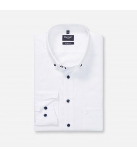 Chemise ml uni olymp 00blanc