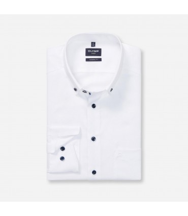 Chemise ml uni olymp 00blanc