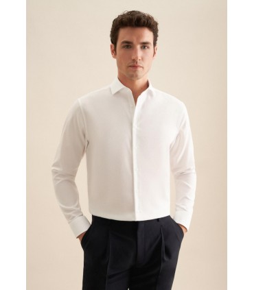 Chemise ml uni seidensticker 01blanc