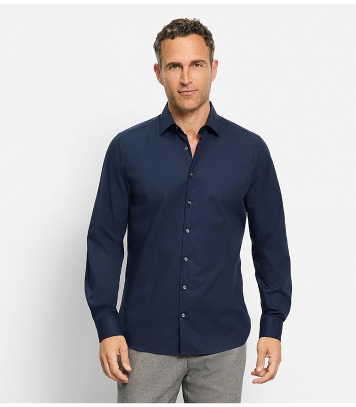 Chemise ml uni olymp 08marine