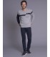 Pull col rond delahaye 738gris