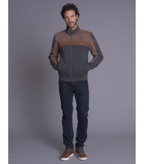 Sweat zippe delahaye 052gris